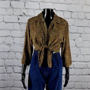 1980's Vintage Leopard Button Down Shirt